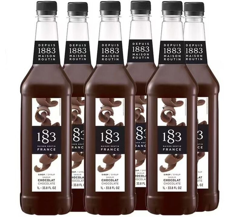 Lot sirop 1883 Routin Chocolat - Bouteille Plastique - 6 x 1L image number 0