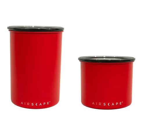 Lot de bo&icirc;te de conservation m&eacute;tal rouge cerise mat 250 gr et 500 gr - Airscape