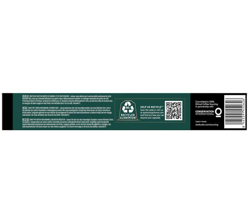 Starbucks Ristretto Shot Nespresso* Original Compatible Pods x 100 image number 1