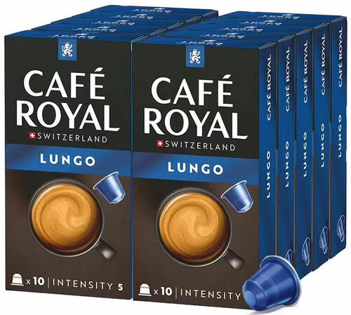 100 Nespresso* Original Compatible Capsules Lungo &ndash; CAFE ROYAL