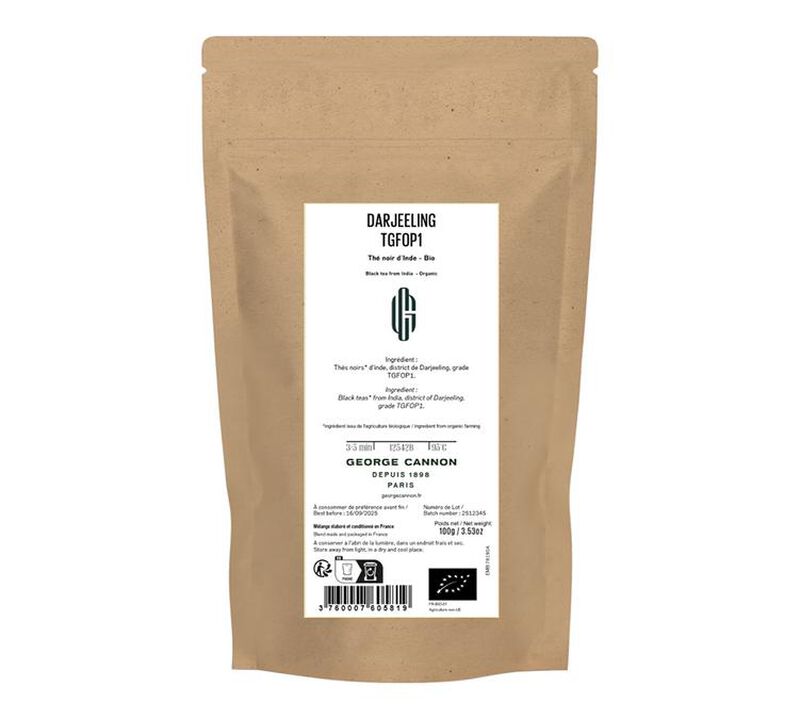 T&egrave; nero Darjeeling Mahalderam biologico - 100 g - GEORGE CANNON image number 0