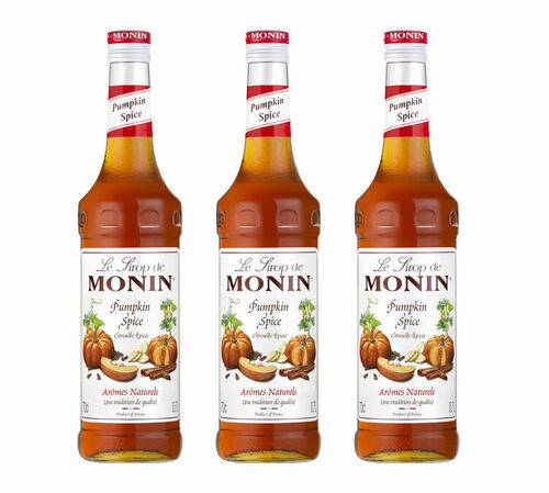Lot de 3 sirops Monin - Pumpkin Spice (Citrouille Epic&eacute;e) - 3 x 70cl