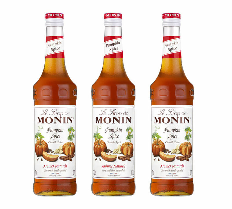 Lot de 3 sirops Monin - Pumpkin Spice (Citrouille Epic&eacute;e) - 3 x 70cl image number 0