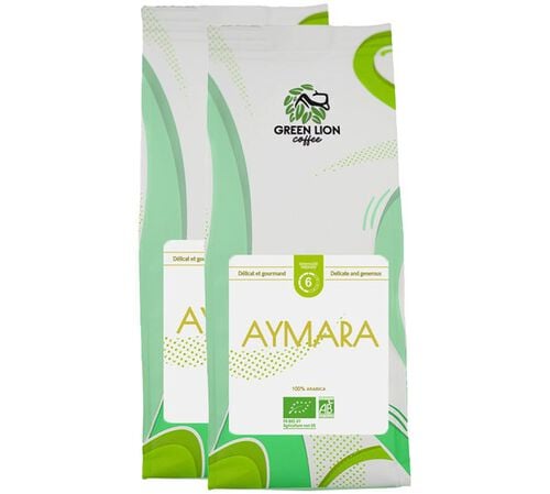2 x 1 kg - Caf&eacute; en grain - Aymara Bio - GREEN LION COFFEE