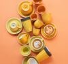6 Tasses &agrave; caf&eacute; emboss&eacute;es 150 ml orange - LOVERAMICS image number 4