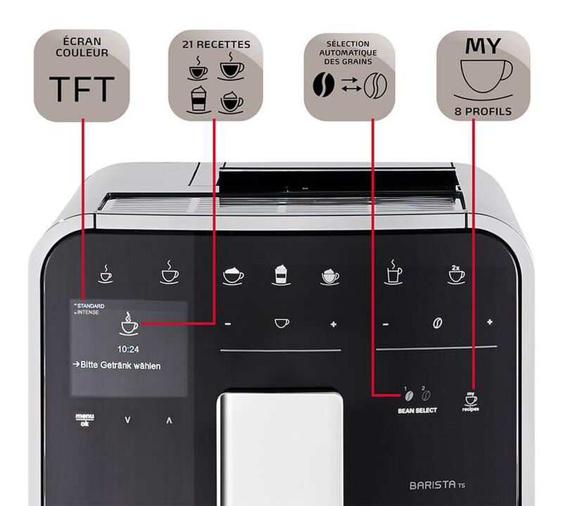 Machine &agrave; caf&eacute; &agrave; grain Barista TS Smart F860-100 Inox - Melitta - Tr&egrave;s bon &eacute;tat image number 3