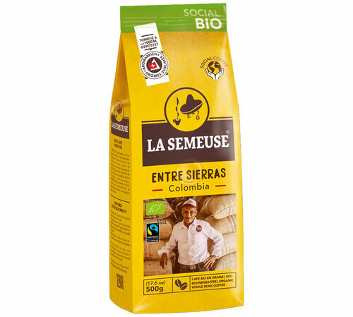 500 g - Caf&eacute; en grain - Entre Sierras Colombie Bio - Fairtrade - LA SEMEUSE