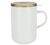 OGO Living White stoneware large tea infusing mug with wooden lid - 475ml image