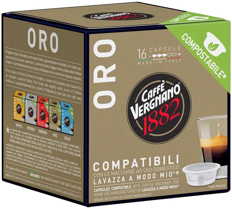 Caff&egrave; Vergnano Lavazza A Modo Mio Capsules Oro Value Pack x 80 image number 1
