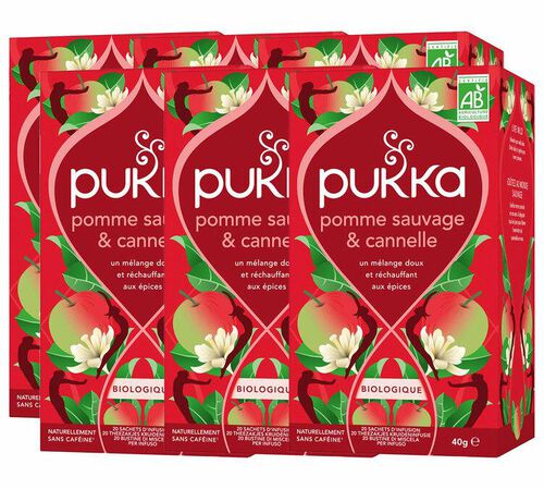 Infusion pomme sauvage et cannelle Bio - 6 x 20 sachets - PUKKA
