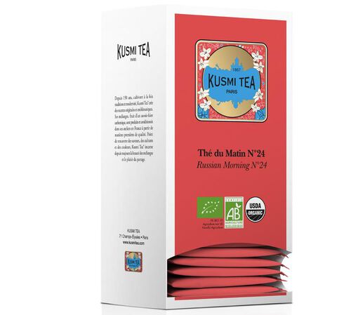 Kusmi Tea Organic Black Tea Russian Morning N&deg;24 - 25 tea bags