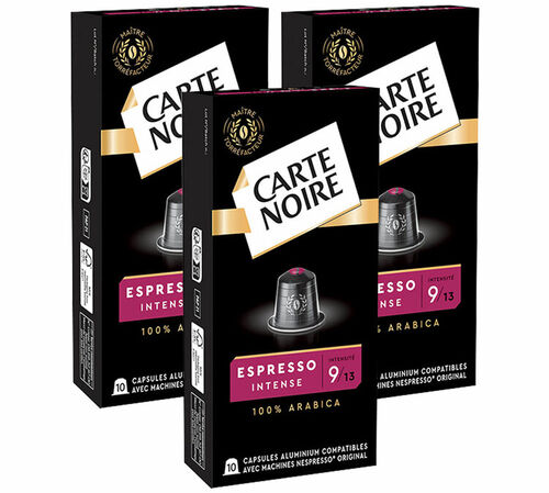 30 capsules compatibles Nespresso* Original - Espresso Intense n&deg;9 - CARTE NOIRE