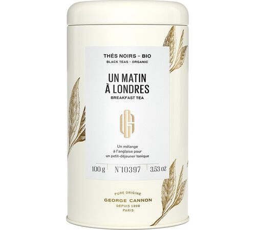 George Cannon Organic Loose Leaf Black Tea Un matin &agrave; Londres Pure Origine Tin Box - 100g