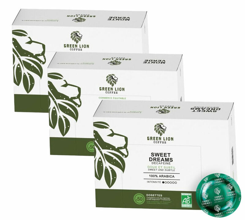 150 capsules compatibles Nespresso* Pro Sweet Dreams bio &ndash; GREEN LION COFFEE image number 0