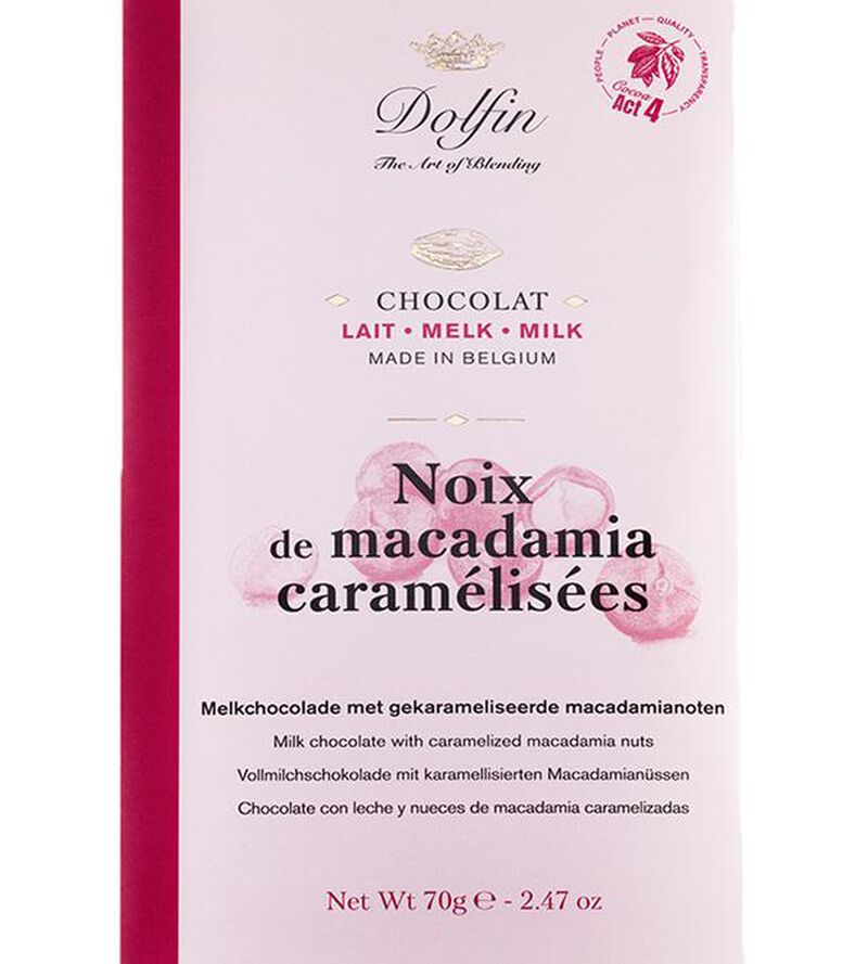 Tablette Chocolat au Lait Noix de Macadamia - 70 g - DOLFIN image number 0