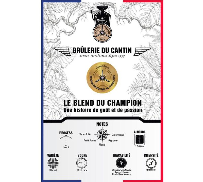 Br&ucirc;lerie du Cantin Specialty Coffee Beans - Blend du Champion - 250g image number 1