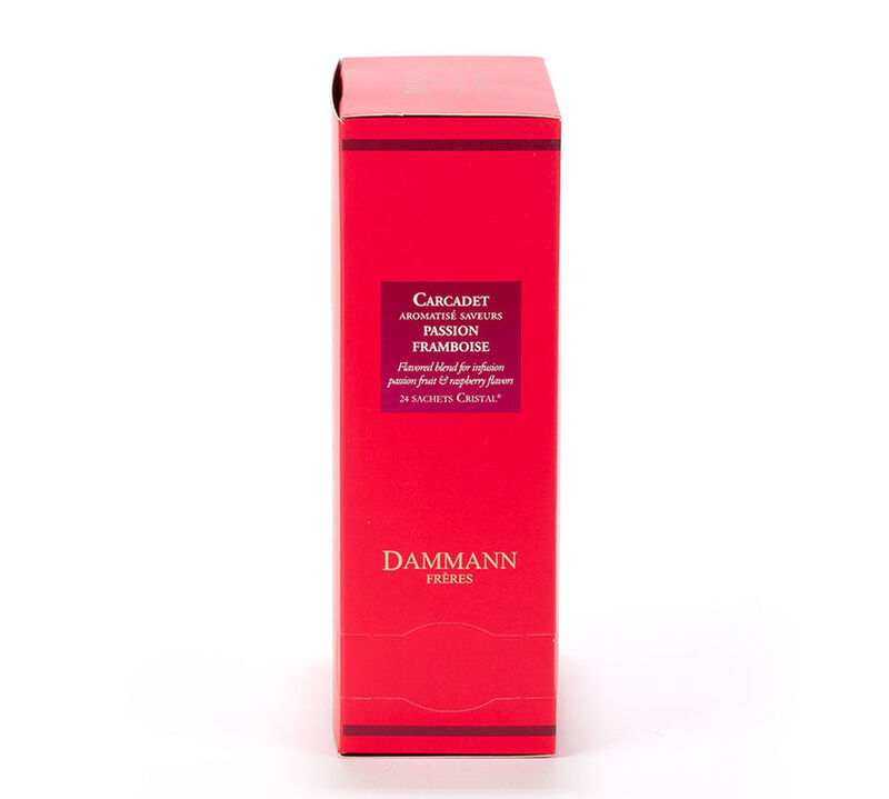 Dammann Fr&egrave;res Carcadet Passion Framboise - 24 Cristal sachets image number 0