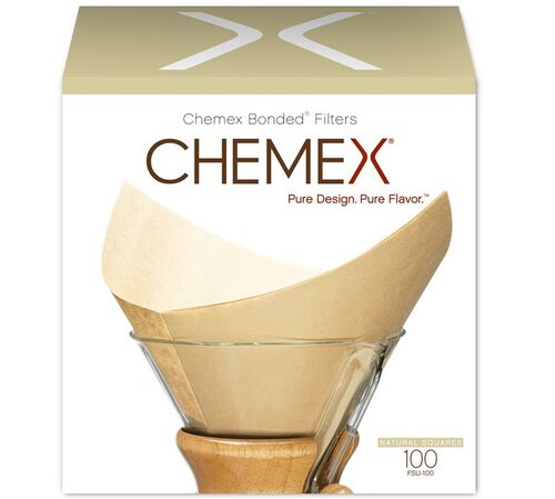 Chemex Bonded Filters Pre-Folded Squares Natural (6 to 10 Cups) x 100