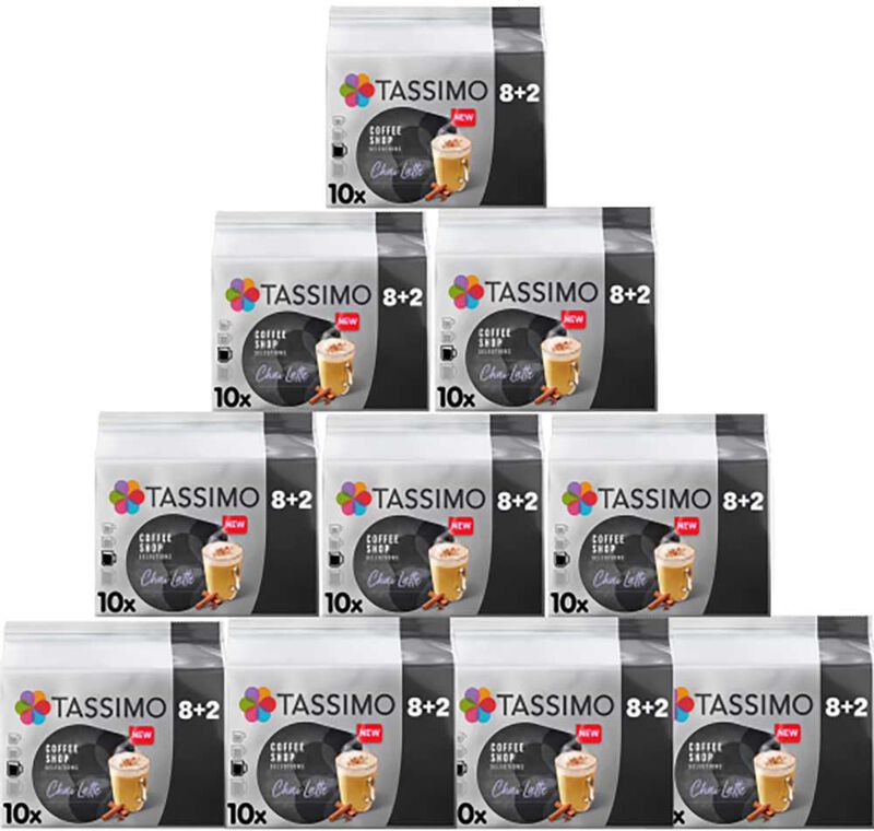 Tassimo Coffee Shop Chai Latte Pods 10 Packs (100 Drinks) image number 0