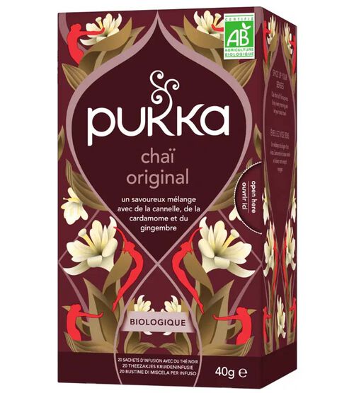 T&egrave; nero Chai originale biologico - 20 bustine - PUKKA