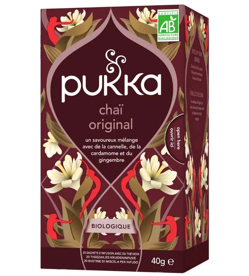 T&egrave; nero Chai originale biologico - 20 bustine - PUKKA image number 0