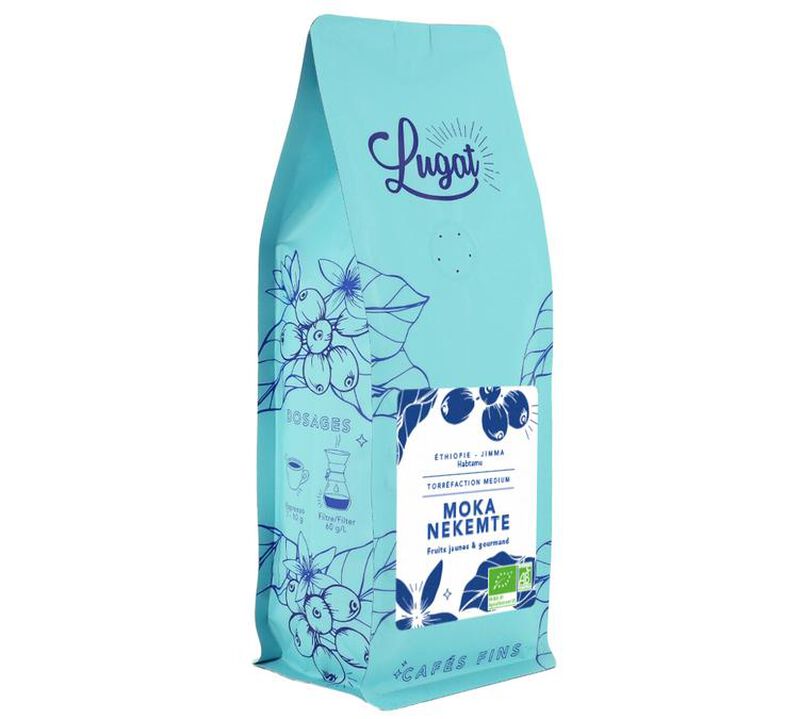 Caf&eacute;s Lugat Moka Nekemte organic coffee beans - 1kg image number 2