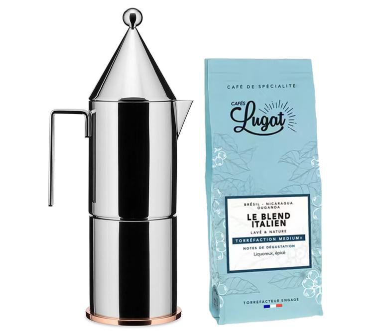 Moka Alessi La Conica di Aldo Rossi 3 tazze | MaxiCoffee