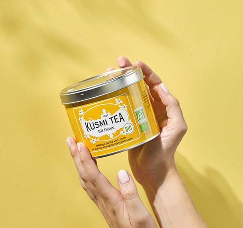 Kusmi Tea - T&egrave; verde biologico e Mat&eacute; BB Detox sfuso in lattina da 100 g image number 1