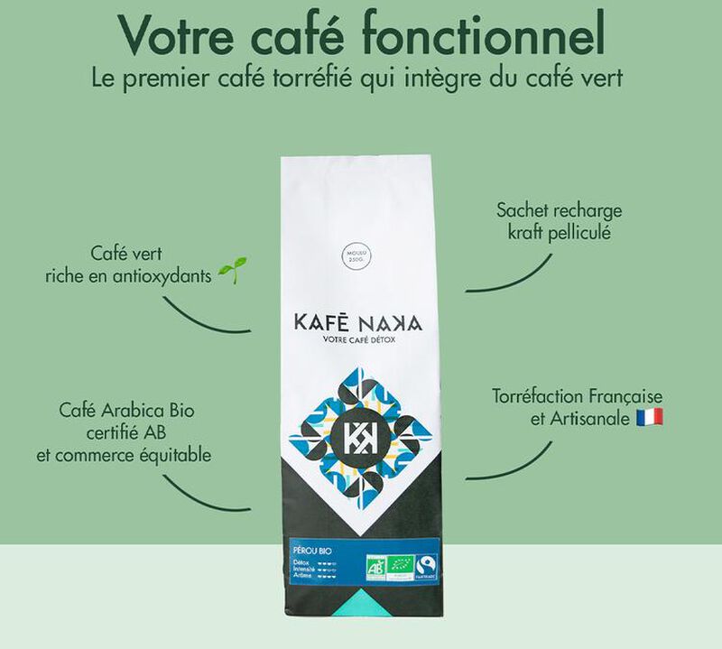 Kaf&eacute; Naka - Caff&egrave; macinato - Detox Bio Per&ugrave; 250 g image number 1