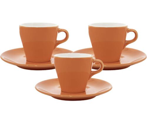 Tasses et sous tasses orange 9cl x3 - ORIGAMI