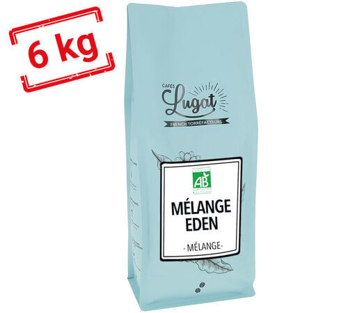 Pack Mensuel Caf&eacute; en grains bio : Le M&eacute;lange Eden - Caf&eacute;s Lugat - 6 kg