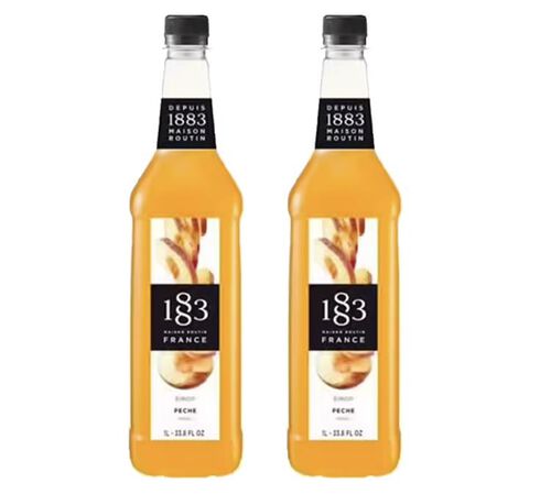 Sirop 1883 Routin P&ecirc;che - Bouteille plastique - 2 x 1 L