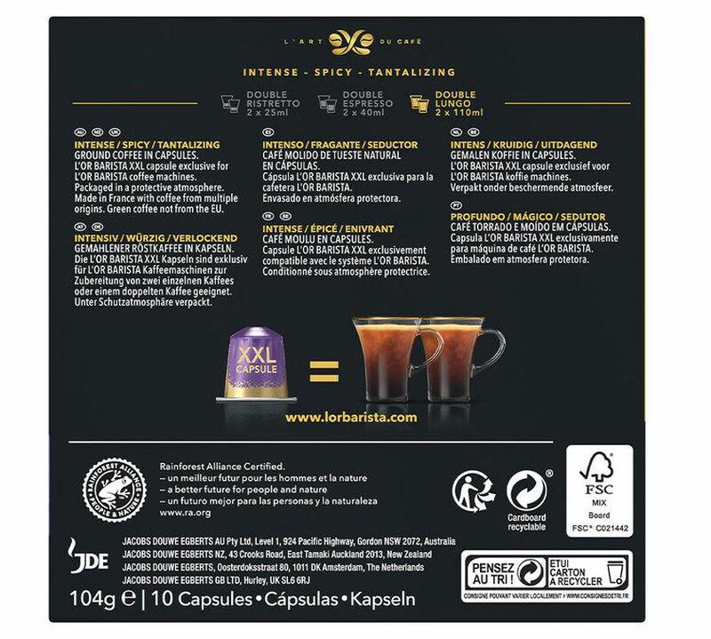 L'Or Barista Double Lungo Profundo n&deg;8 x 10 XXL coffee pods image number 1