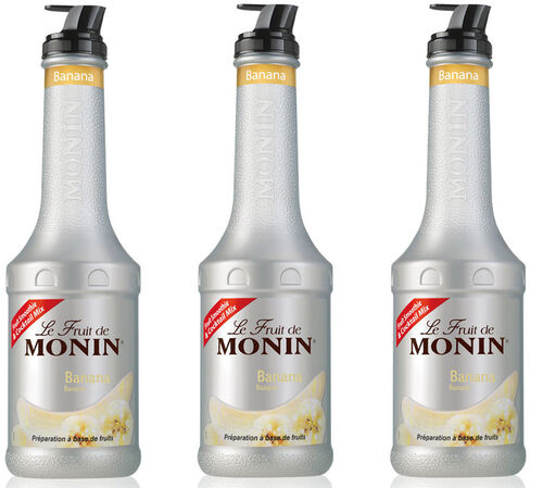 Lot de 3 Pur&eacute;es de Fruit Monin - Banane - 3 x 1L