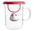 40cl glass mug and red Birdie tea infuser lid - QDO image