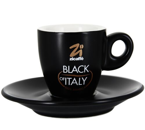 Zicaff&egrave; Set of 6 Cups and Saucers Black of Italy - 7cl image number 1