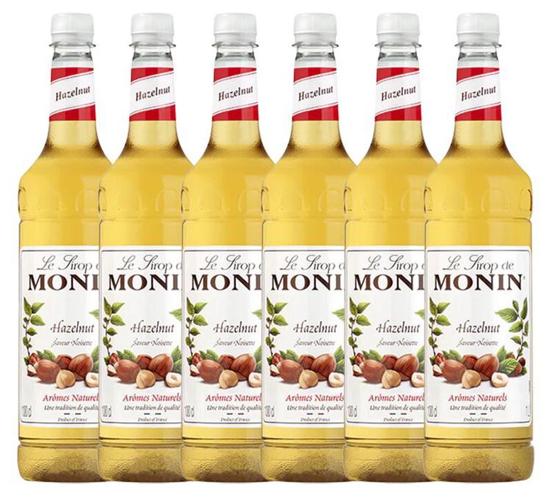 Sirop Noisette + pompe doseuse Bouteille plastique  6 x 1L - MONIN image number 0