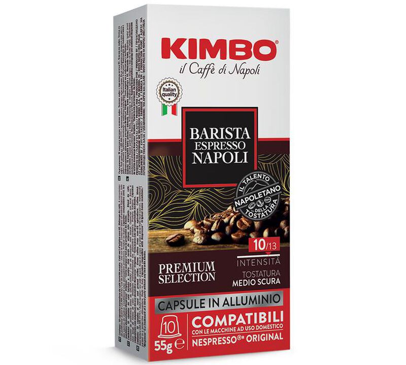 10 Nespresso* Original Compatible Capsules Espresso Barista Napoli &ndash; KIMBO image number 0