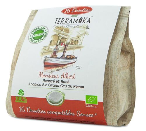 Terramoka Monsieur Albert Senseo Organic Coffee Pods x 16 Senseo pods