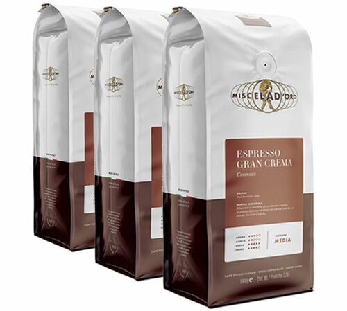 Lot Caf&eacute; en grains Gran Crema 3x1kg - Miscela d'Oro