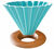 Origami Dripper M in Turquoise + Wooden Holder image