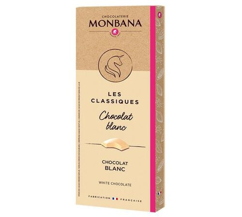 Tablette Chocolat Blanc Vanille - 80 g - MONBANA
