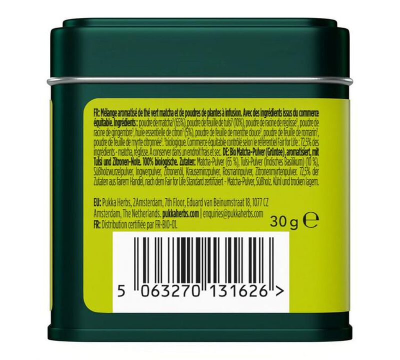 Tee Matcha Tulsi Zitrone Bio - 30 g - PUKKA image number 2