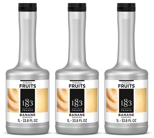 Lot de 3 pur&eacute;e de fruit Cr&eacute;ation Fruits 1883 - Banane - 3 x 1 L