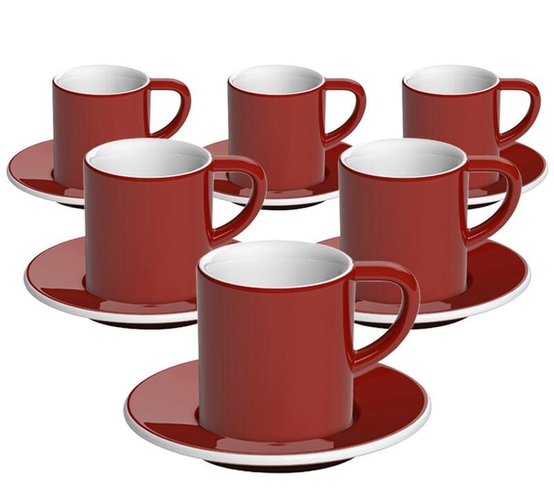 6 Tasses et sous-tasses Espresso Bond 8 cl Rouge - Loveramics image number 0