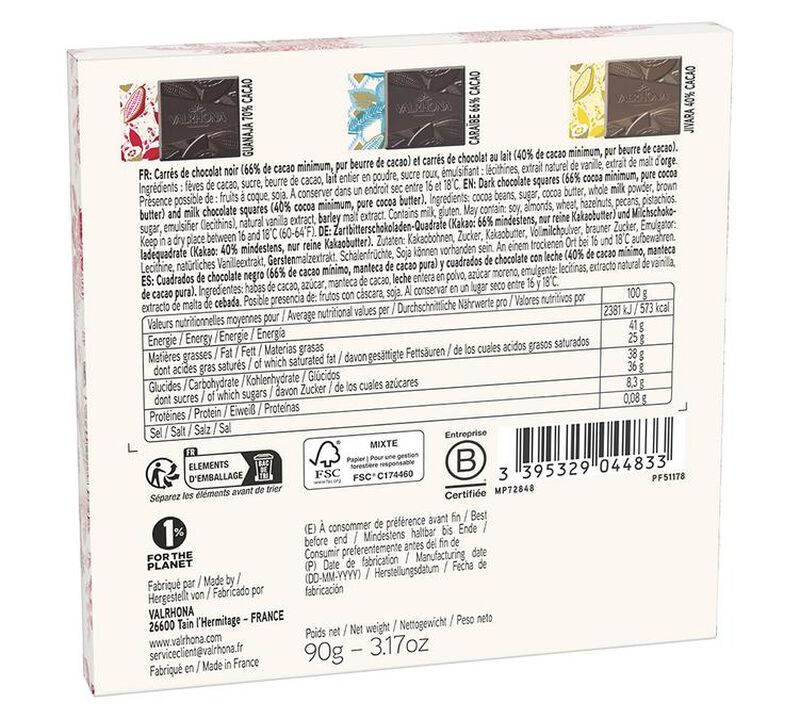 Valrhona Box of 18 Christmas chocolate squares - 2025 Limited Edition - 90g image number 1