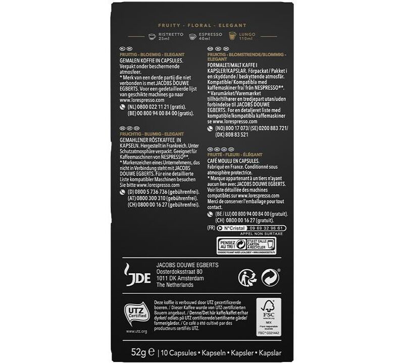 10 capsule compatibili Nespresso* Original Lungo Elegante &ndash; L'Or Espresso image number 1