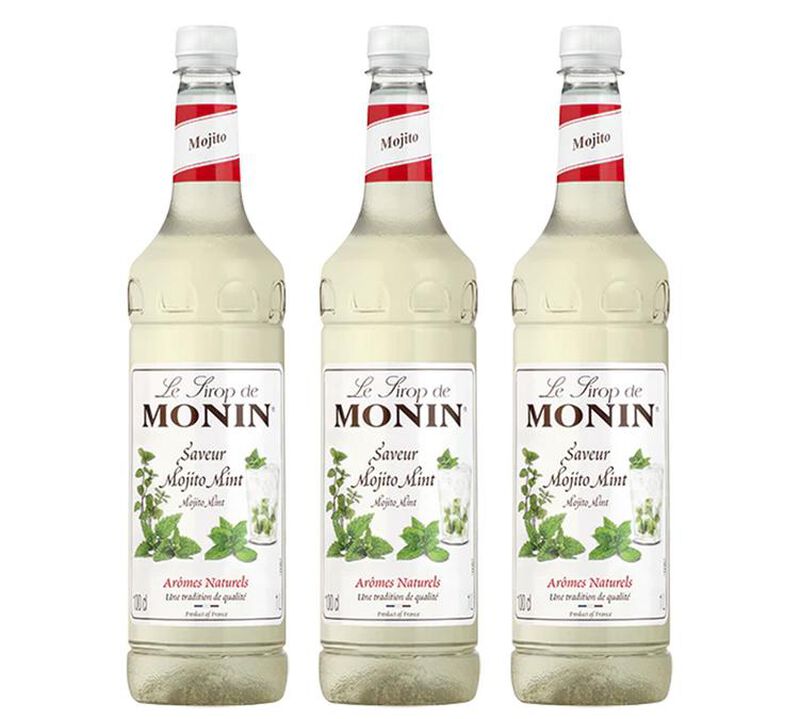 Sirop saveur Mojito Mint (sans alcool) - Bouteille plastique 3 X 1 L - MONIN image number 0