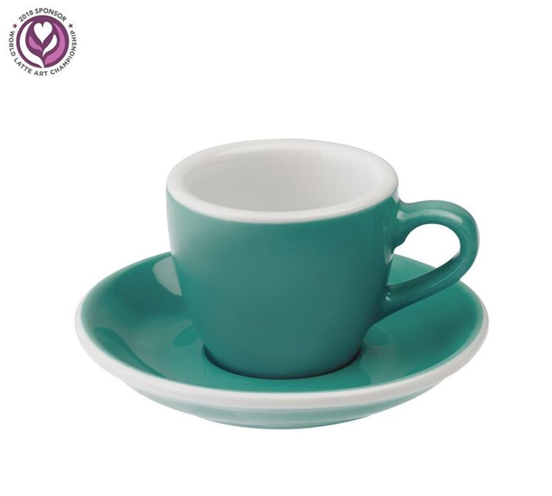 Loveramics - 6 tazzine da caff&egrave; con piattini - Egg Teal 8 cl image number 1