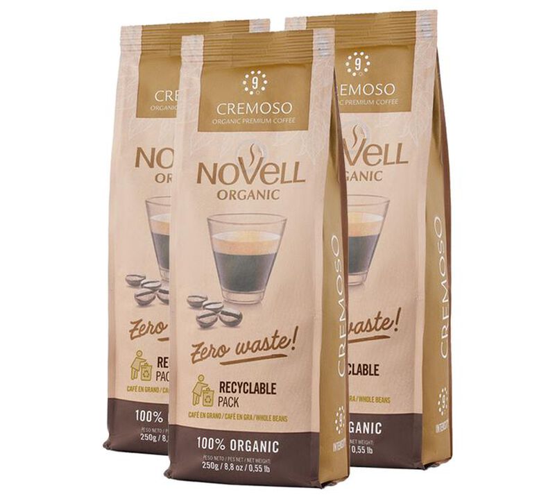 Novell Organic Coffee Beans Cremoso - 3 x 250g image number 0